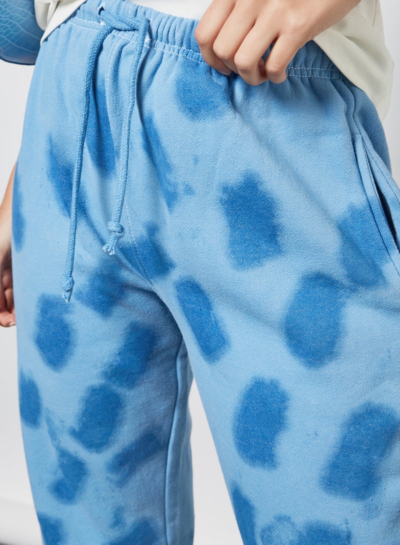 Daisy Street Abstract Print Joggers Blue  - Image 2