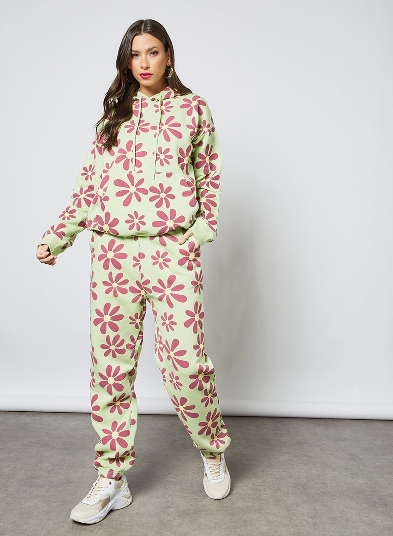 Daisy Street - Floral Print Joggers Multicolour - Image 1