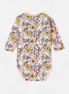 guppy Baby Floral Print Onesie Light Pink  - Image 2