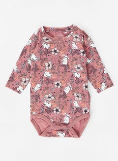 guppy Baby Floral Print Onesie Pink  - Image 1