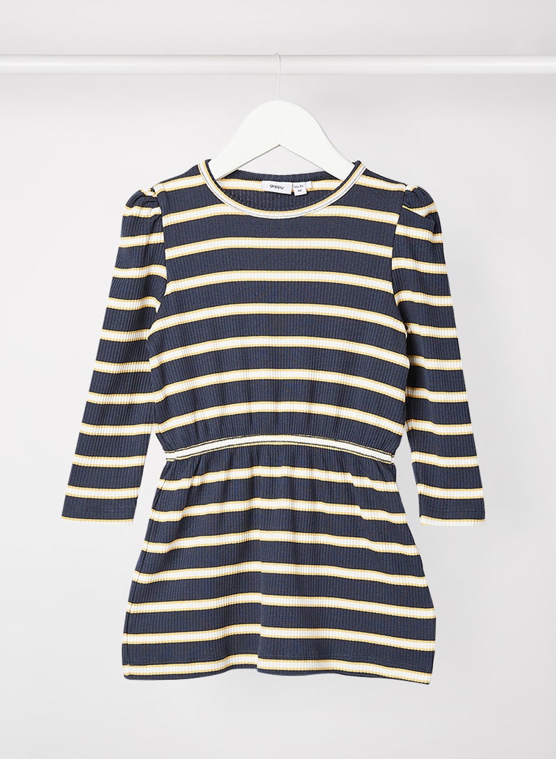 guppy - Kids Striped Dress Navy - Image 1