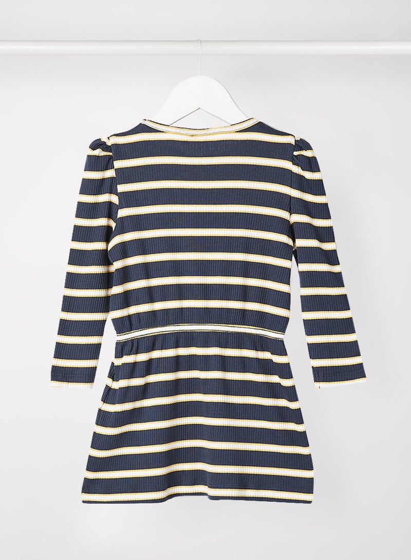 guppy - Kids Striped Dress Navy - Image 1
