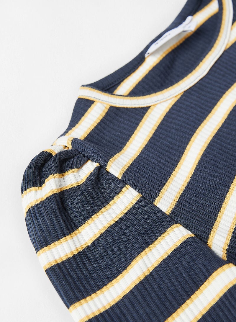 guppy - Kids Striped Dress Navy - Image 1