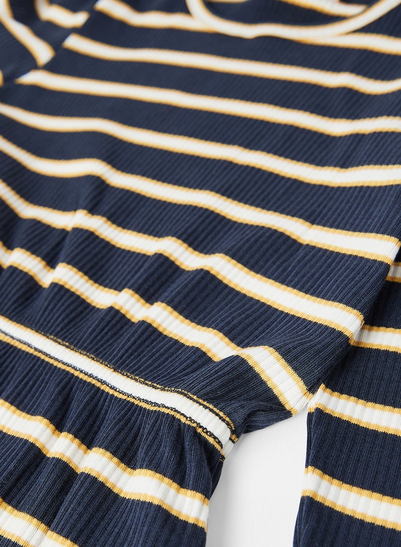 guppy - Kids Striped Dress Navy - Image 1