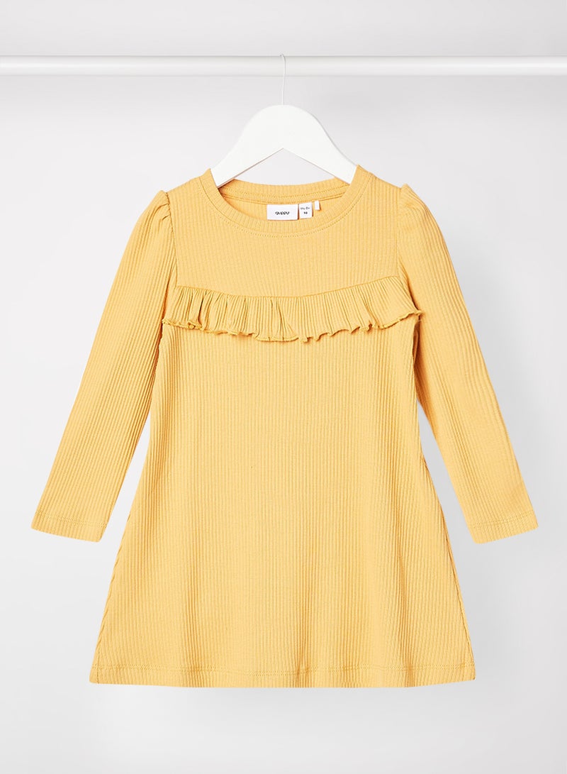 guppy Kids Ruffle Detailed Dress Golden Apricot  - Image 1