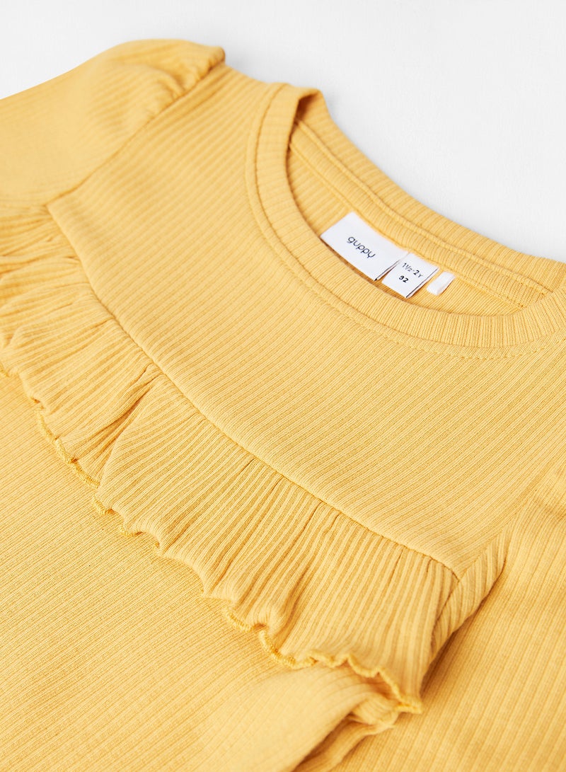 guppy Kids Ruffle Detailed Dress Golden Apricot  - Image 3