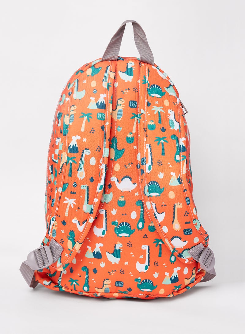CUBS - Kids Dino Print Backpack Orange - Image 1