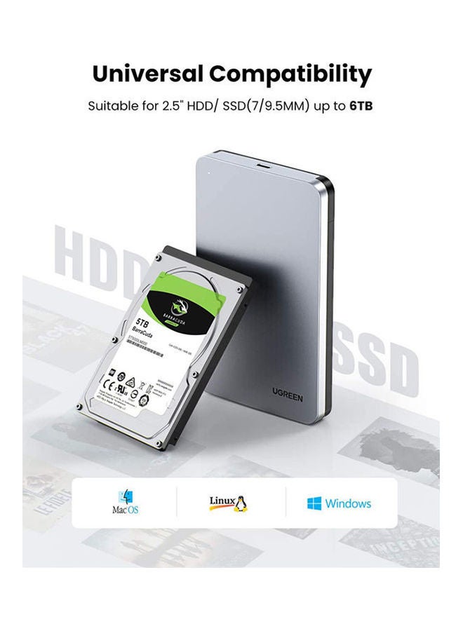 Ugreen 2.5-Inch SATA External Hard Drive Enclosure (USB-A to UAB-C Cable included) 2.5 TB  - Image 2