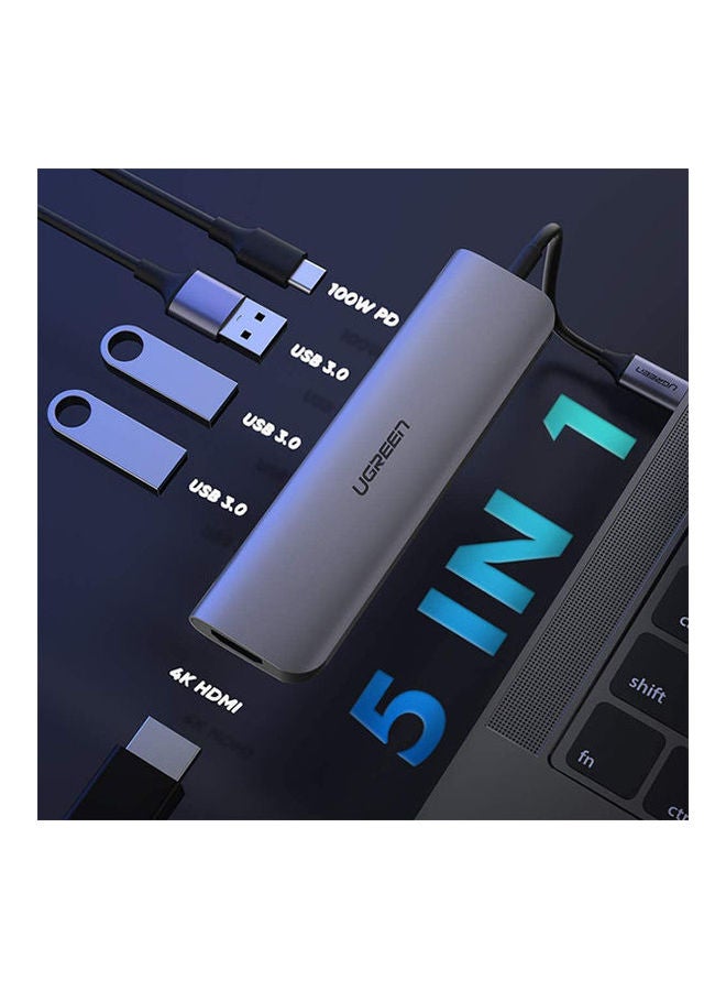 محول طاقة بمنفذ USB Type C إلى HDMI + USB 3.0*3+ PD رمادي - v1633096502/N51182617A_2