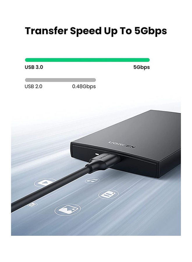 Ugreen External Hard Drive Enclosure USB 3.0 to SATA III Adapter for 2.5" SATA SSD HDD 9.5mm 7mm Hard Drive Case Housing with UASP Compatible for WD Seagate Toshiba Samsung Hitachi PS4 Xbox Black  - Image 3