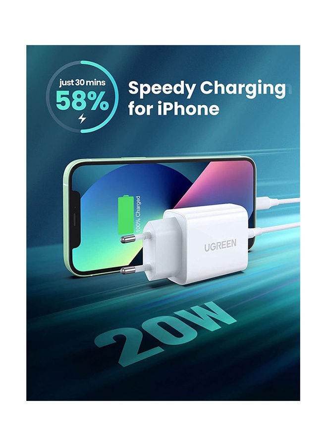 Ugreen Fast Charging Power Adapter With Pd 20W Eu White  - Image 2