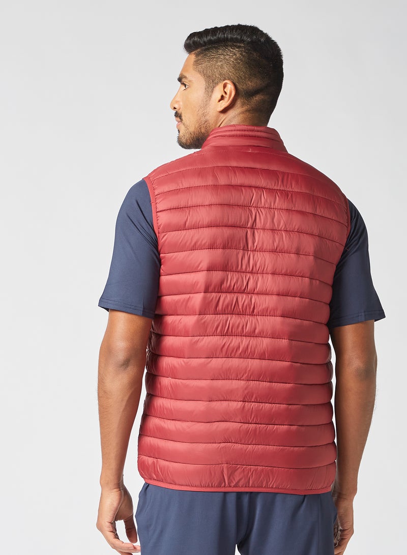 Men's Casual Side Pockets Detail Puffer Vest Jacket Lipstick Red - v1633096592/N47146466V_3