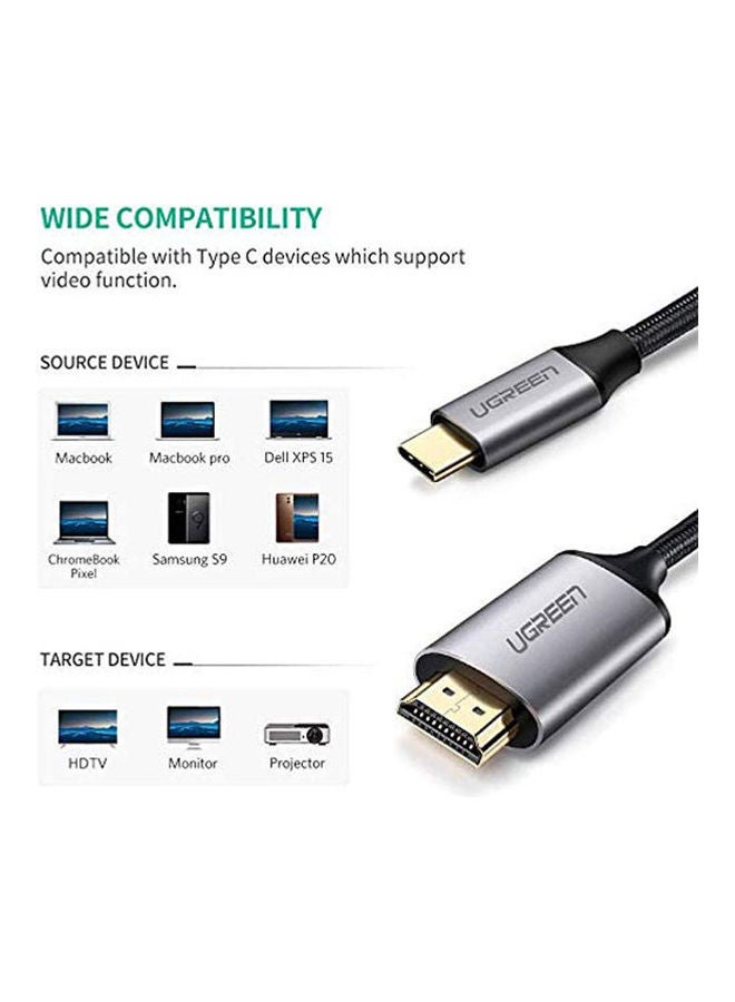Ugreen USB-C to HDMI Male to Male Cable Aluminum Shell 1.5m Black  - Image 2