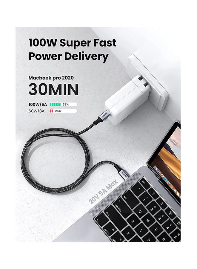 Ugreen USB-C Cable Aluminum Case with Braided 1m Black  - Image 2