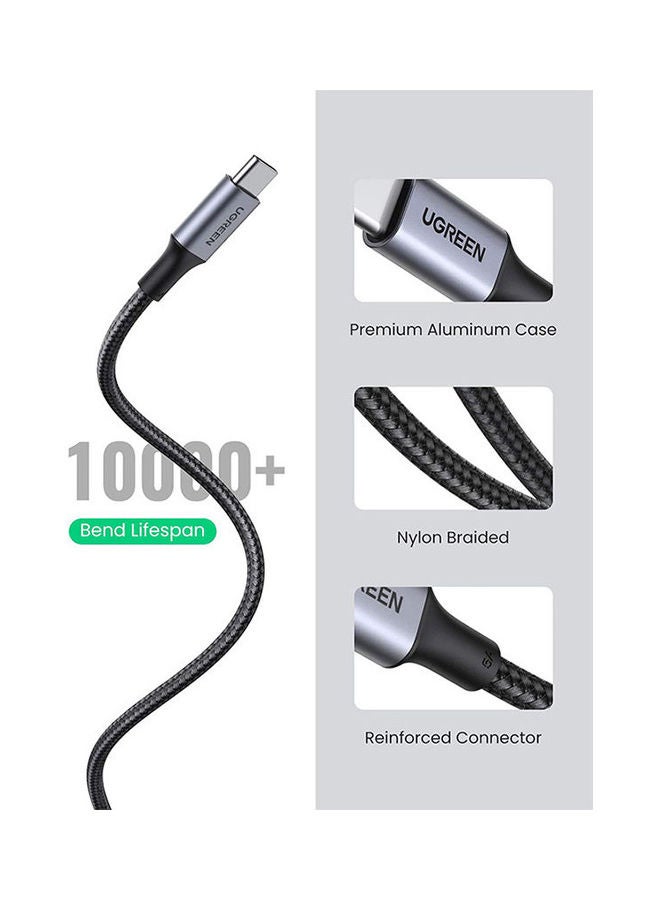 Ugreen USB-C Cable Aluminum Case with Braided 1m Black  - Image 3