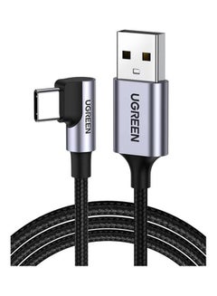 USB 2.0-A to Angled USB-C M/M Cable Aluminum Shell with Braided 3m Black