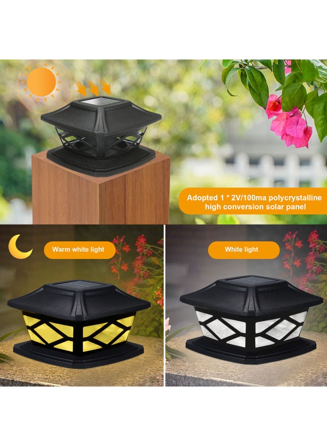 Generic 2-Piece Solar Post Cap Fence Outdoor Lamp Lighting White 30X10.50X16.50cm  - Image 3