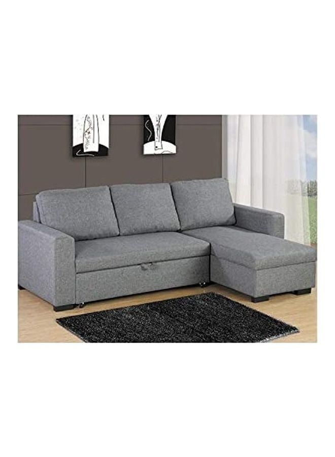 Generic Boom Dewan Sofa Cum Bed With Cution 3 Seaters Grey 210x150x75cm  - Image 1