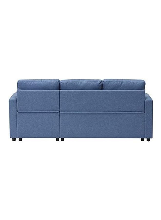 Generic Boom Dewan Sofa Cum Bed Convertible Sofa With Cution 3 Seaters Blue 210x150x75cm  - Image 3