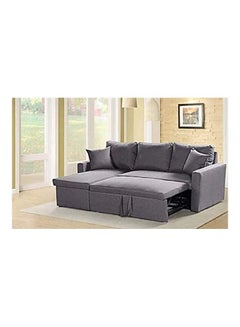 Generic Boom L Shaped Convertible Sofa Bed 3 Seaters Grey 210x150x75cm  - Image 2