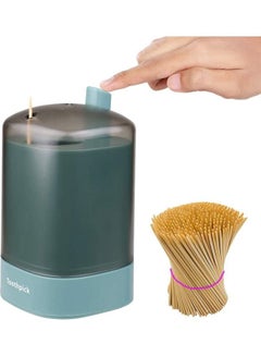 Automatic Pop-up Toothpick Holder Dispenser Blue 5x8.5cm