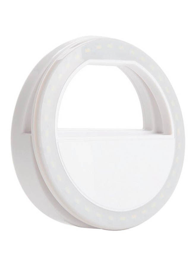 Portable Clip-On Mini Selfie Ring Light Lamp Fill-In Light Night For Smartphone White  - Image 1