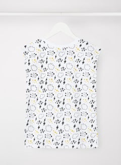 RAHA Pure Cotton Girls Long lasting Printed T-Shirt White/ Yellow/ Black  - Image 2
