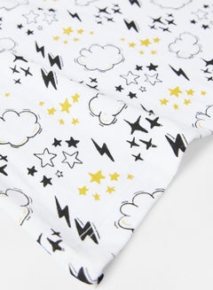 RAHA Pure Cotton Girls Long lasting Printed T-Shirt White/ Yellow/ Black  - Image 4