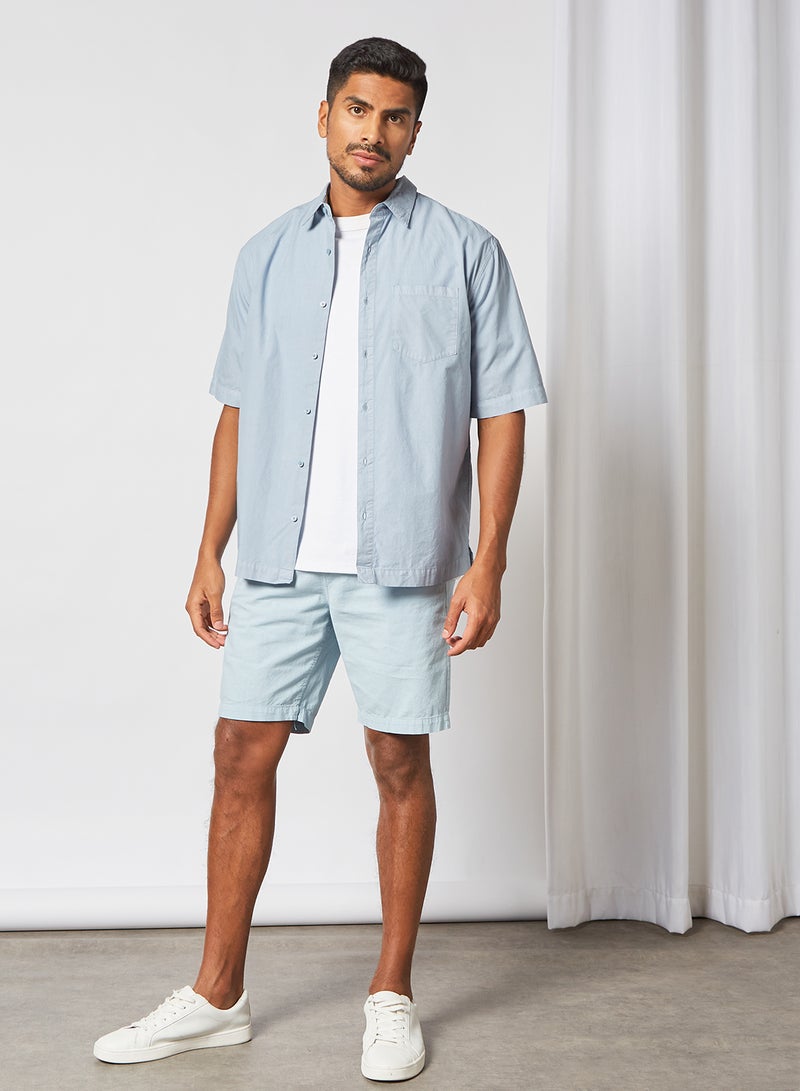 MANGO - Relaxed Fit Shirt Blue - Image 1