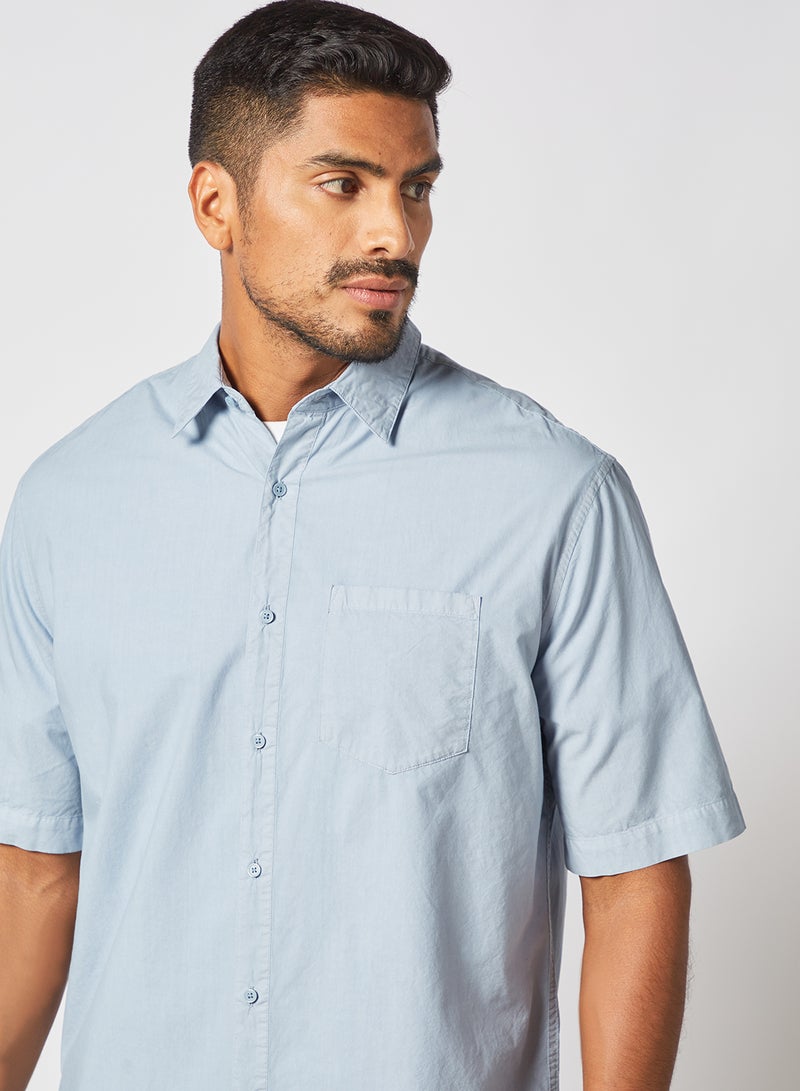MANGO - Relaxed Fit Shirt Blue - Image 1