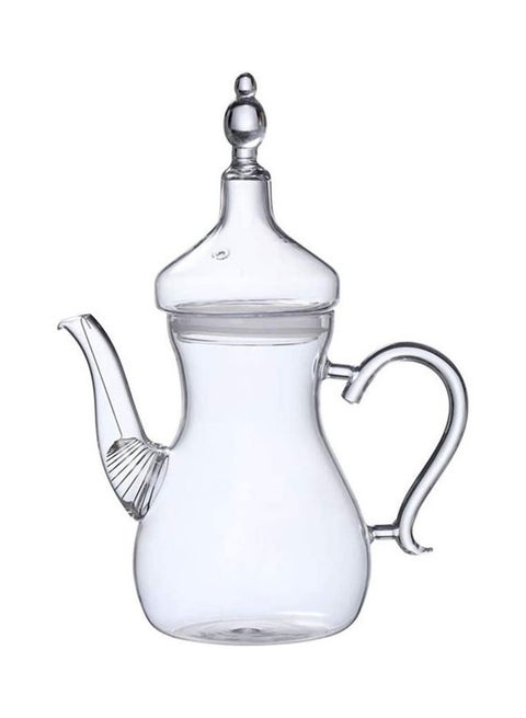Heat Resistant Borosilicate Arabic Style Glass Teapot Clear 1000ml