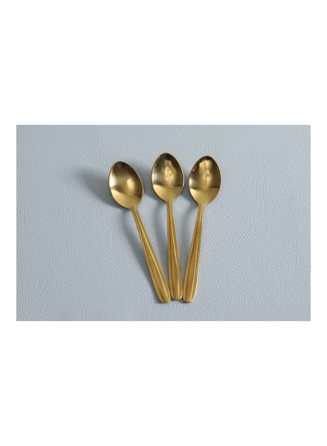 Pan Home 3-Piece GuilennaTea Spoon|stainless steal| Pvd Coated, Durable, Dishwasher Safe| Gold 14x3x2cm - Image 1