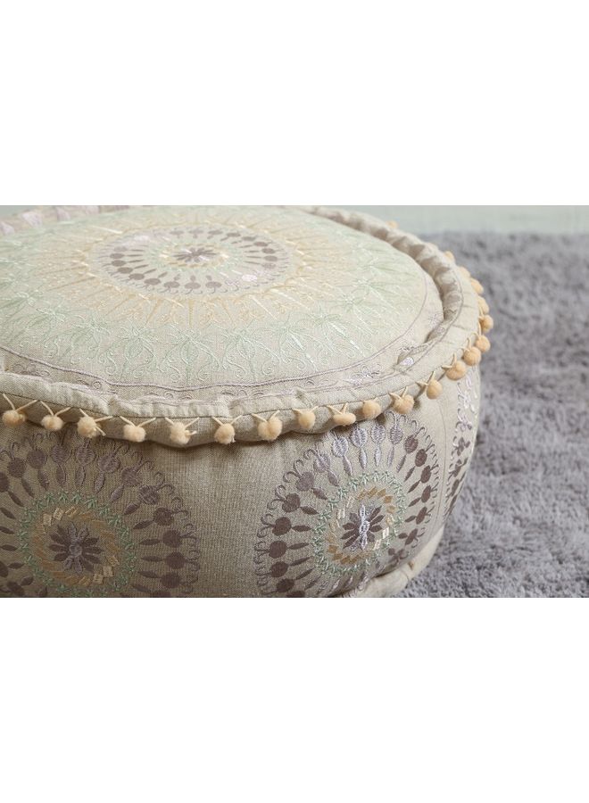 Pan Home - Rodfil Round Pouf Multicolour 40x20cm - Image 1