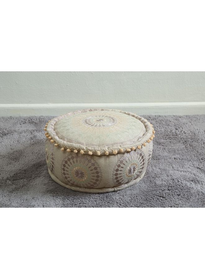 Pan Home - Rodfil Round Pouf Multicolour 40x20cm - Image 1