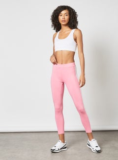 DELA Side Stripe Detail Leggings Dusty Pink/White  - Image 3