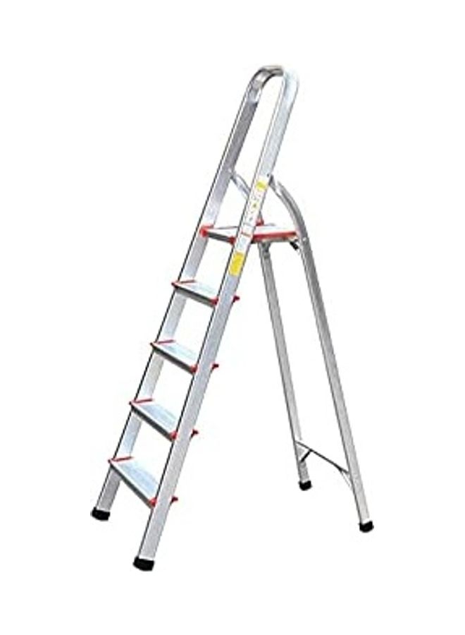 5-Step Heavy Duty Folding Ladder Silver 150x85x45cm