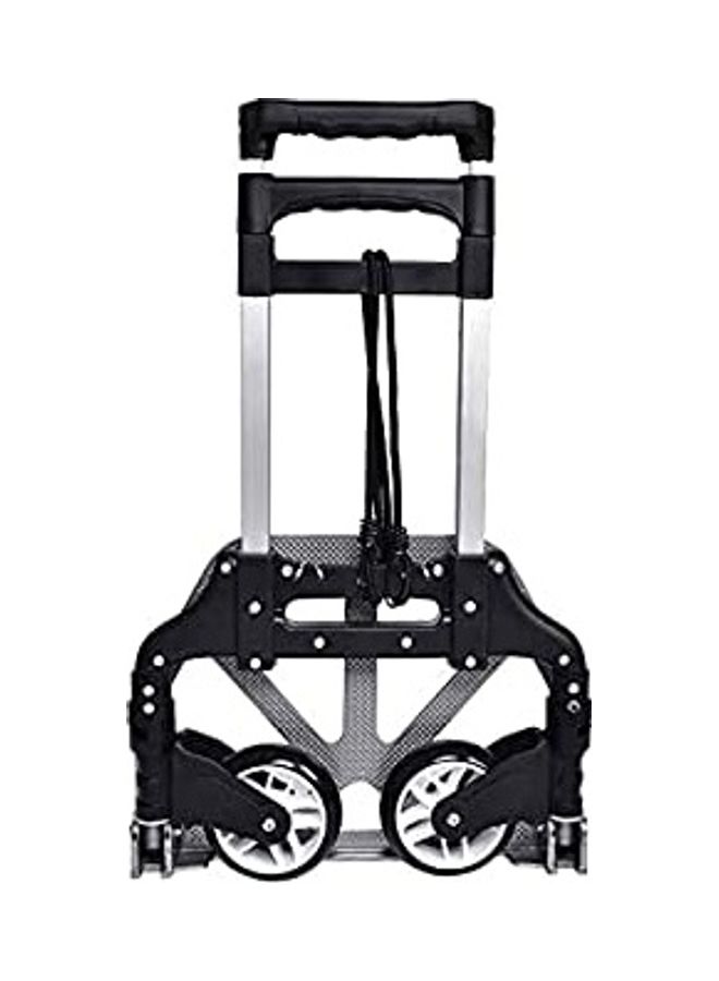 Folding Hand Heavy-Duty Luggage Trolley Cart With Telescoping Handle Black/Silver 20x20x20cm