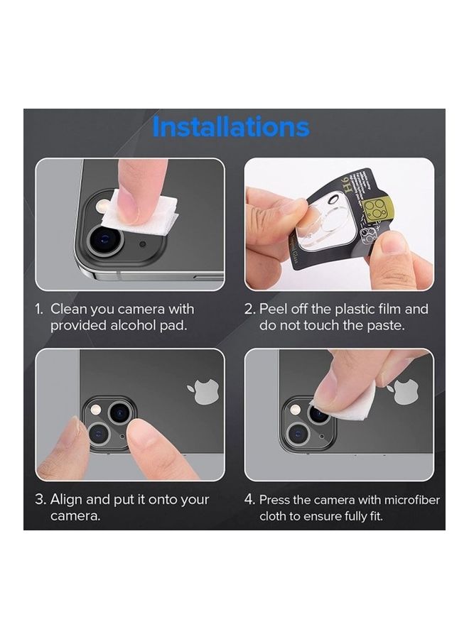 MARGOUN 2-Piece Camera Lens Protector Glass For iPhone 13 Mini clear - Image 4