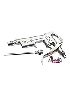 Air Blow Gun Pistol Trigger Cleaner Compressor Dust Blower Cleaning Tool With Nozzle Silver 8inch