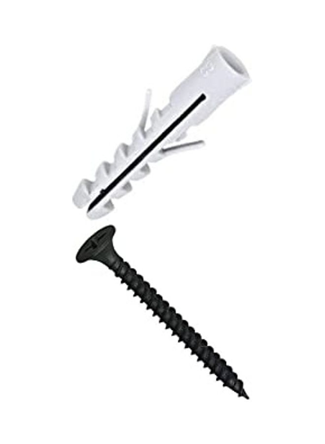50-Piece Nylon Plug With Black Screw Black/White
