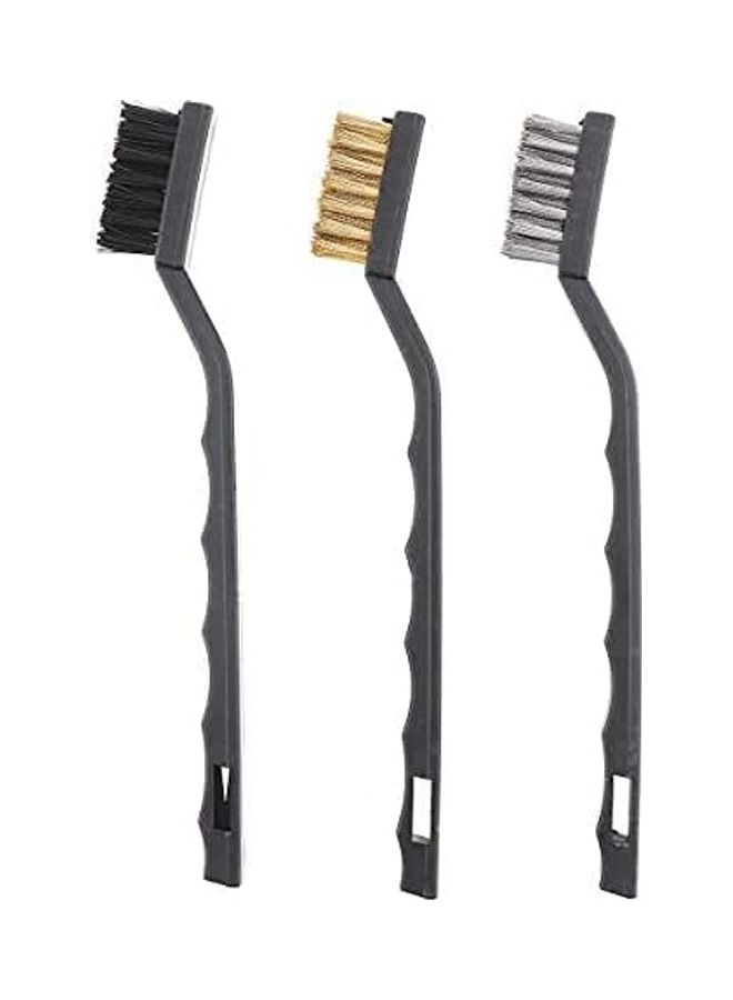 3-Piece Mini Wire Brush Black/Gold/Silver 6inch - Image 1