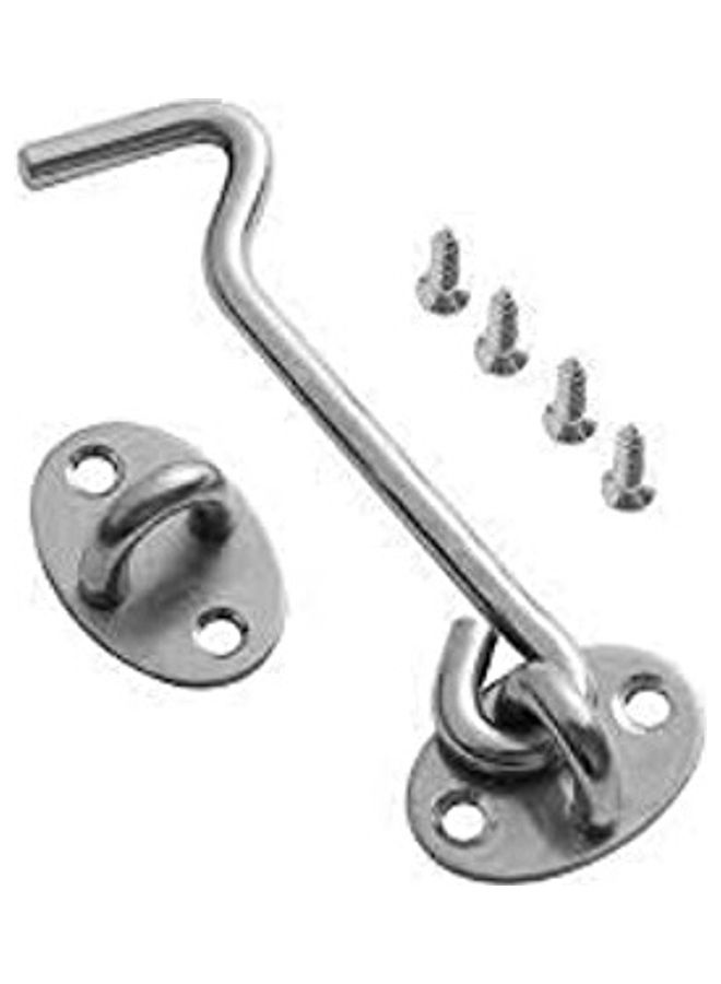 Door Gate Hook And Eye Bolt Latch Silver 5x5x2cm
