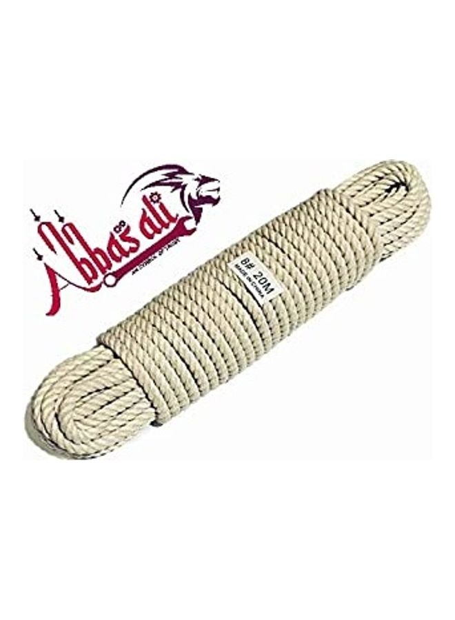 ماركة غير محددة - حبل ربط من القطن الطبيعي عالي التحمل لجميع الأغراض بيج 8x20مم - Image 1