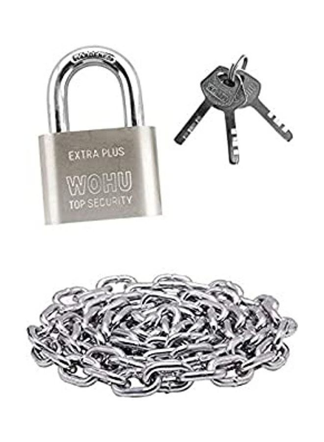 Gi Chain 3-Meter With Padlock Set Silver 6mm 