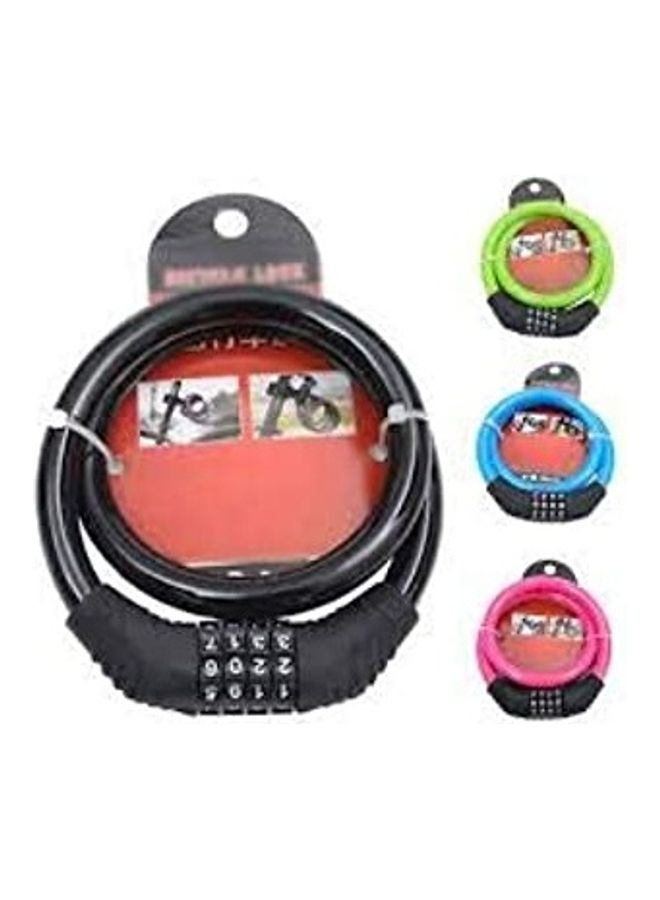 4-Digit Number Cable Lock Black 14x12x9cm 