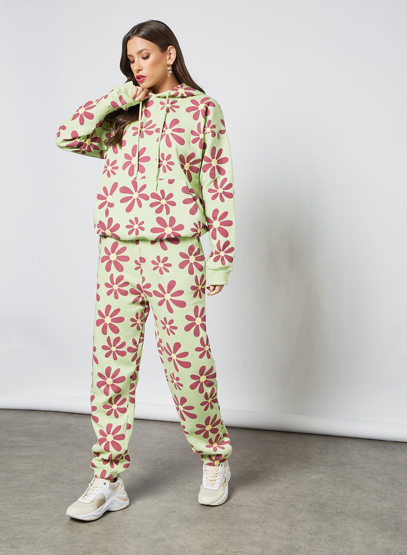 Daisy Street - Floral Print Hoodie Multicolour - Image 1