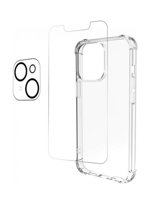 3-Piece 3D Screen Gorilla Case Cover And Lens Protector For iPhone 13 Mini Clear