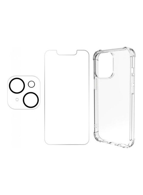 3-Pack 3D Screen Gorilla Case Cover And Lens Protector For iPhone 13 Clear