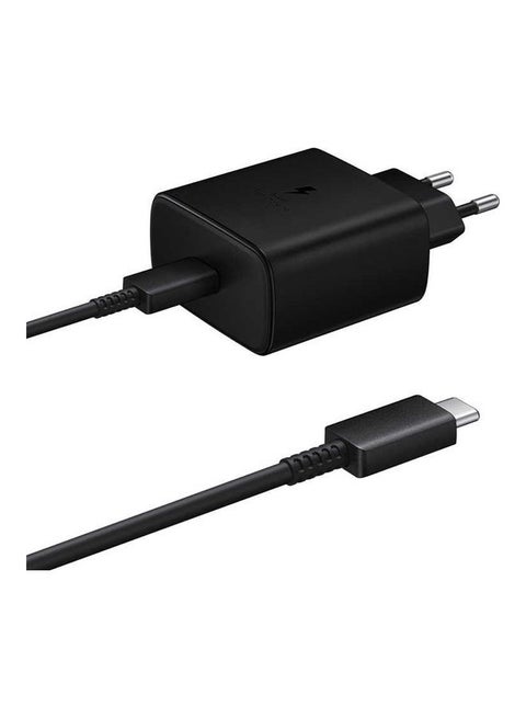 45W Fast Charging Travel Adapter with USB-C Cable black