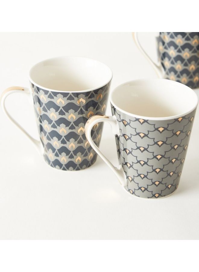 Gold Heron Printed Mug Multicolour 10.8x12.5x8.9cm - Image 3